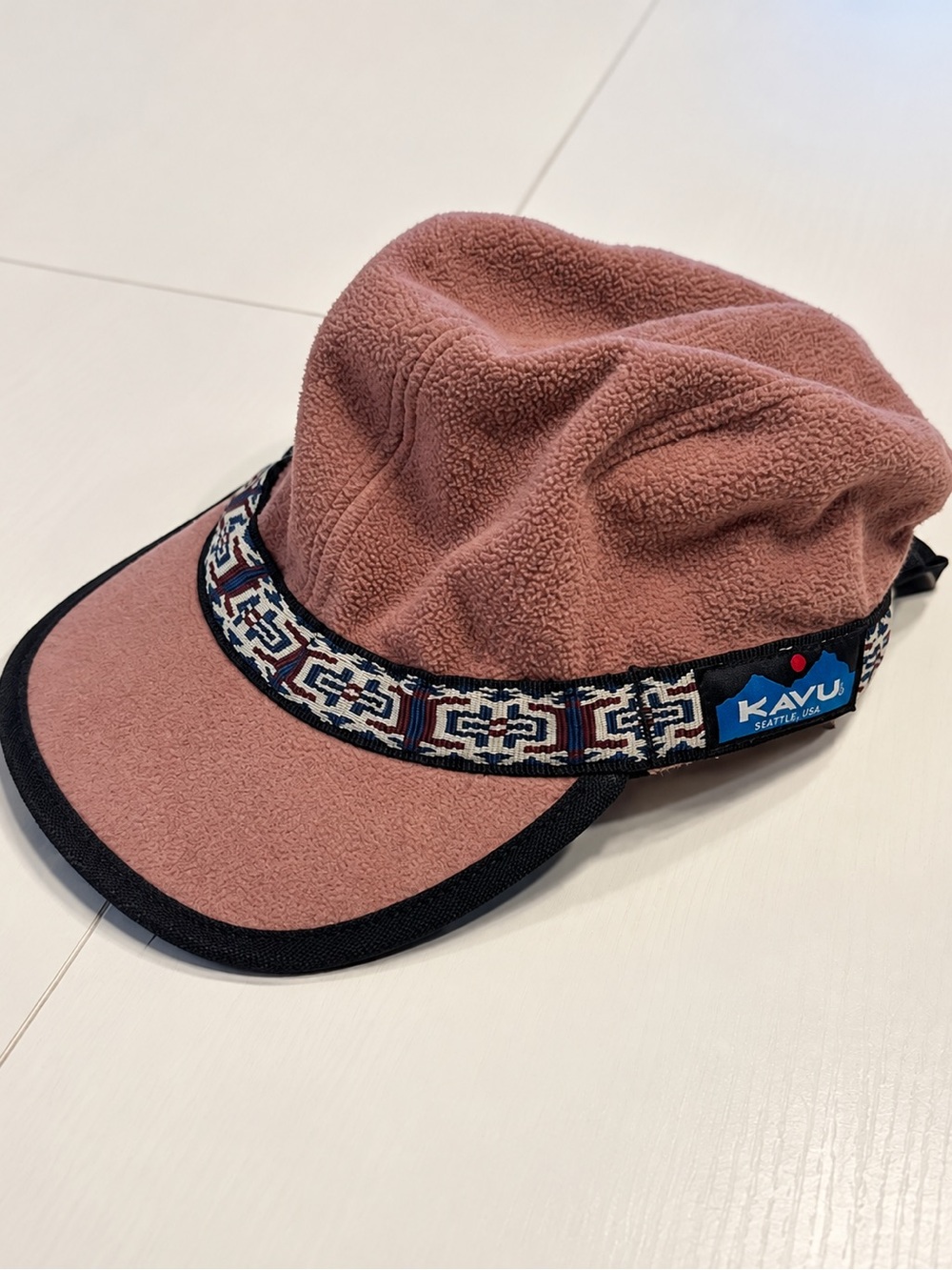 Kavu Women Dusty Pink Fleece Visor with Patterned Band